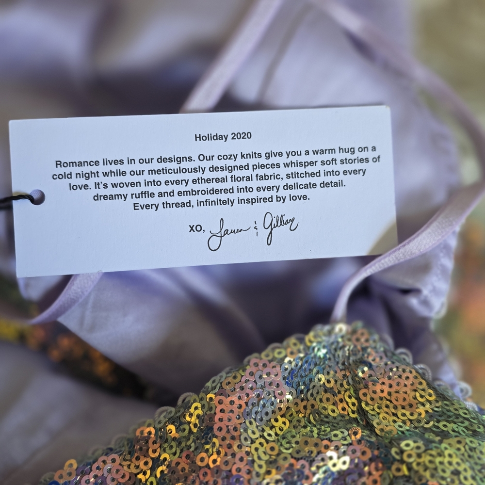 For Love & Lemons Iridescent Sequin Bodysuit in Lavender - Picture 5 of 8